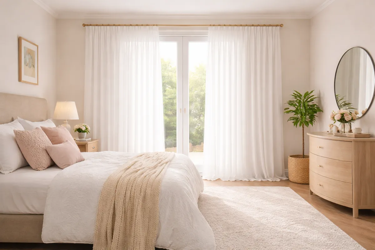 Dream curtains layered with blinds for maximum insulation