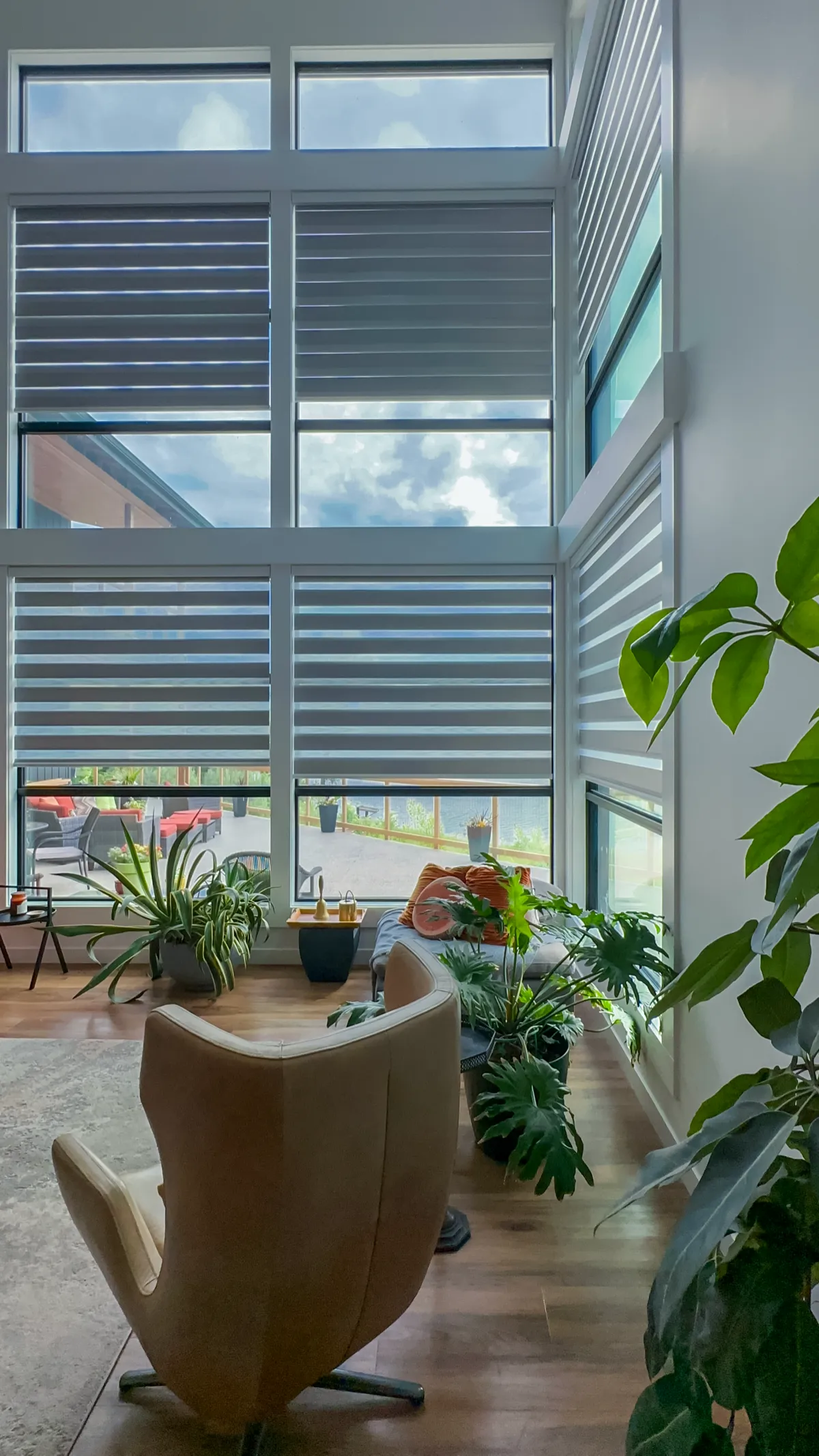 Close-up of premium zebra blind fabric with dust-free polyester finish